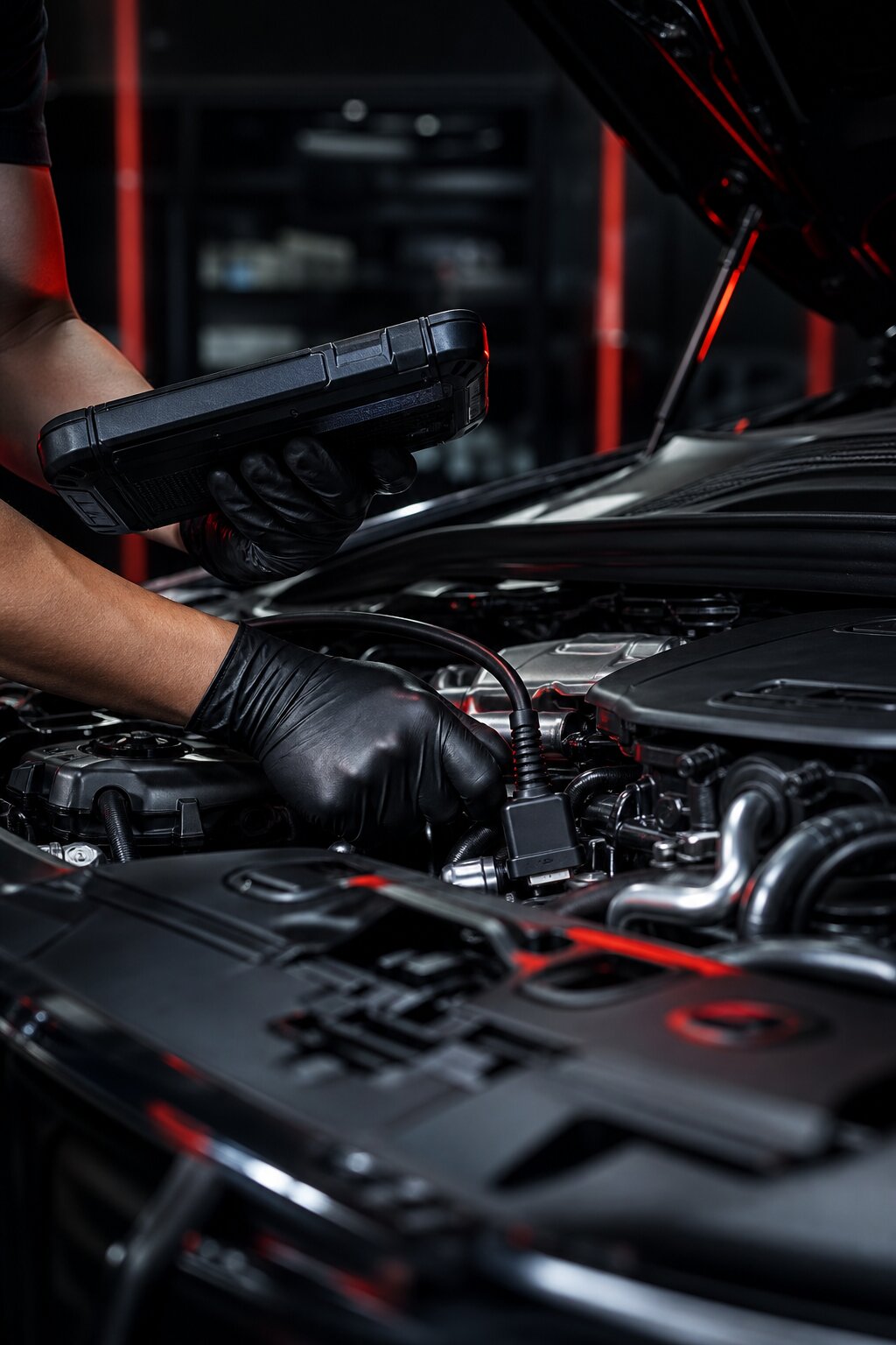 CS Autoworks technician running diagnostics